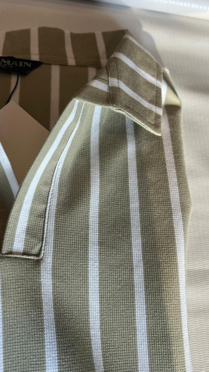 The Johnny Collar Strip Line Polo - House Of Brand