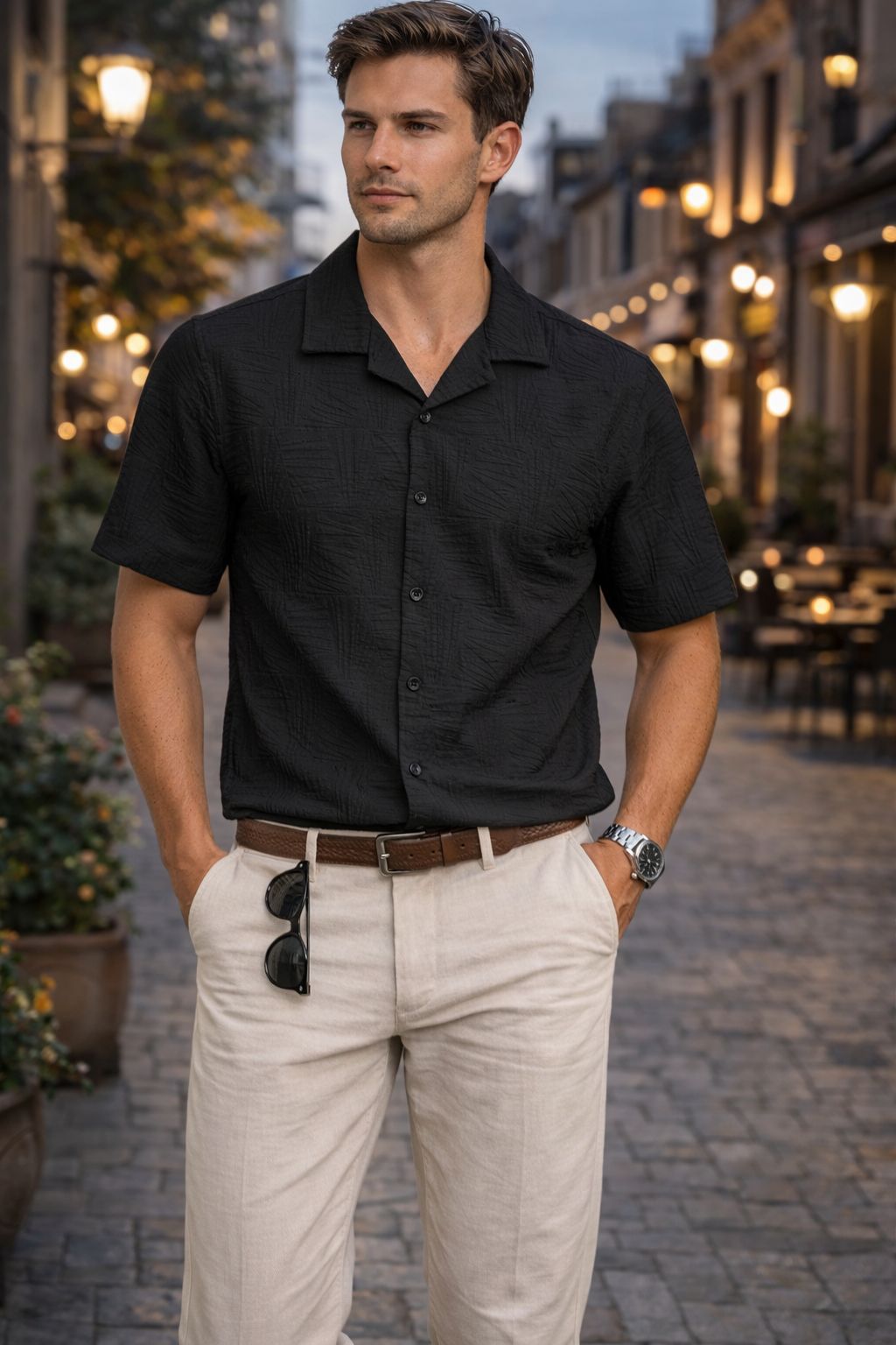 Premium Safari Half Textured Shirt