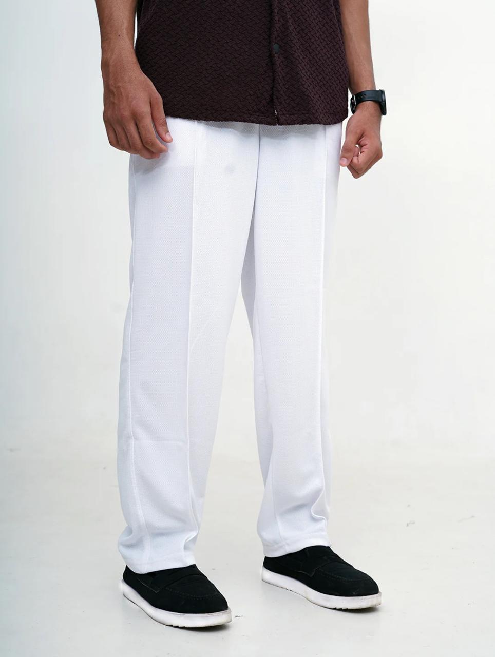 Premium Textured Smart Trouser – White