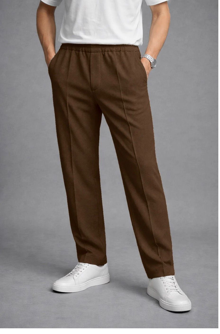 Elite Series Textured Trousers – Brown