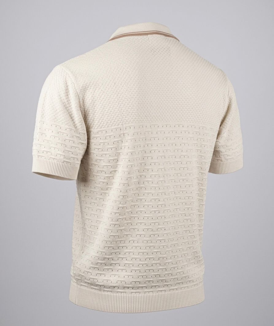 Premium Pointelle Knitted Zip Polo