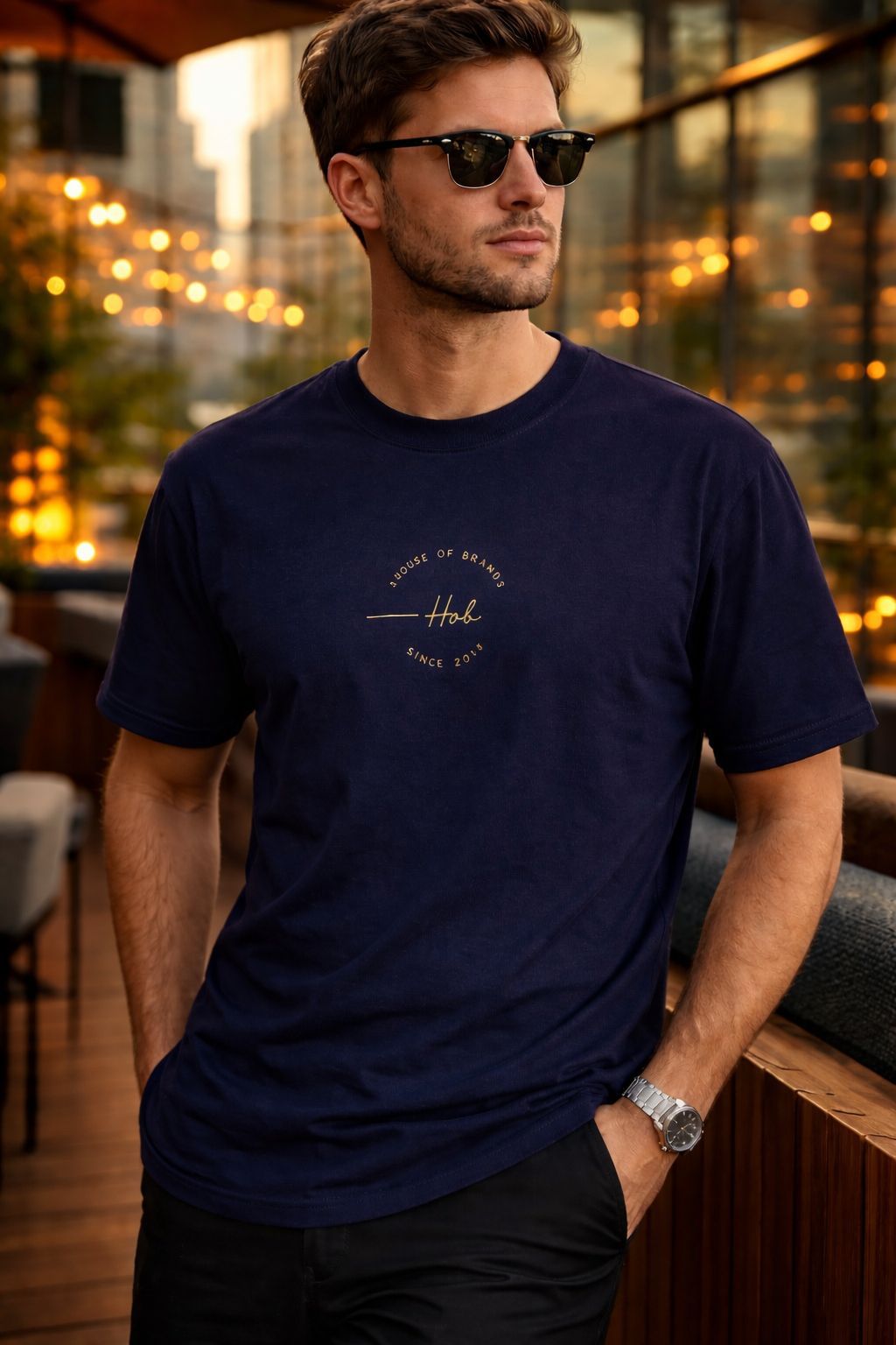 HOB Signature Gold Emblem T-Shirt