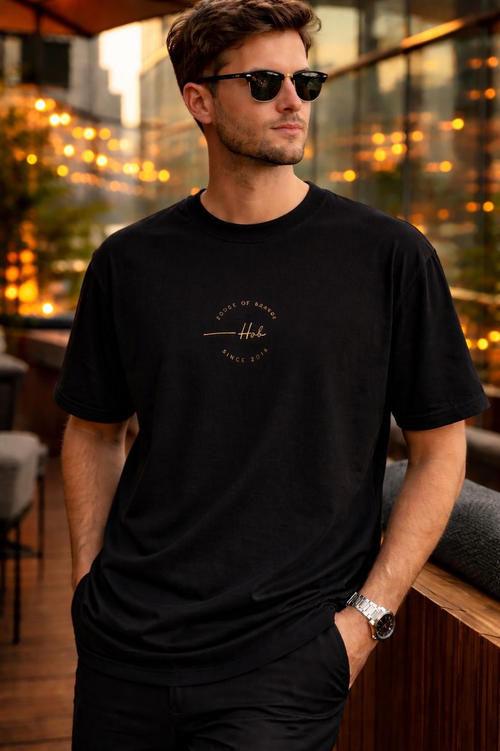 HOB Signature Gold Emblem T-Shirt