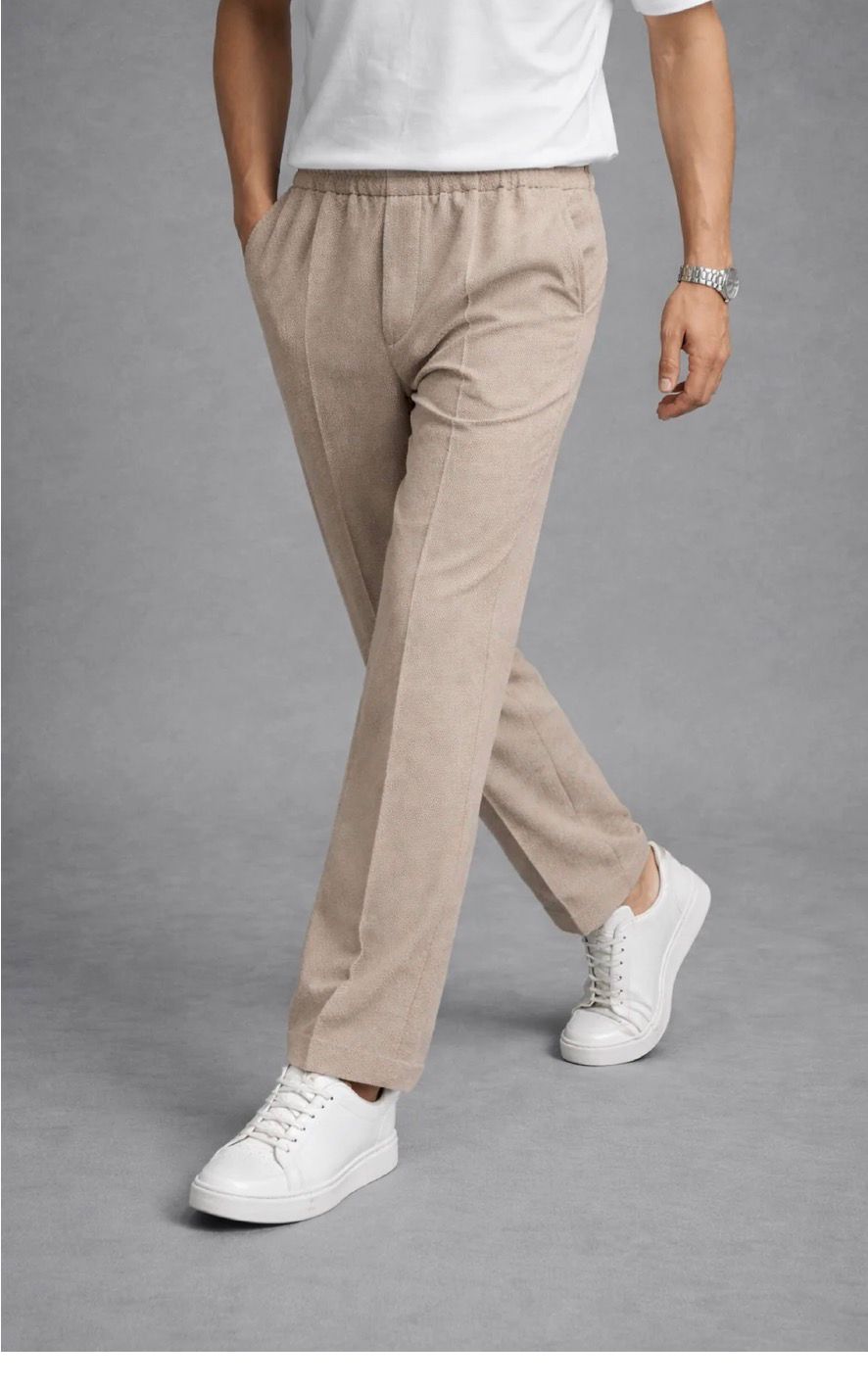Elite Series Textured Trousers – Beige